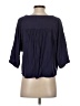 ABLE 100% Viscose Solid Blue 3/4 Sleeve Blouse Size S - photo 2