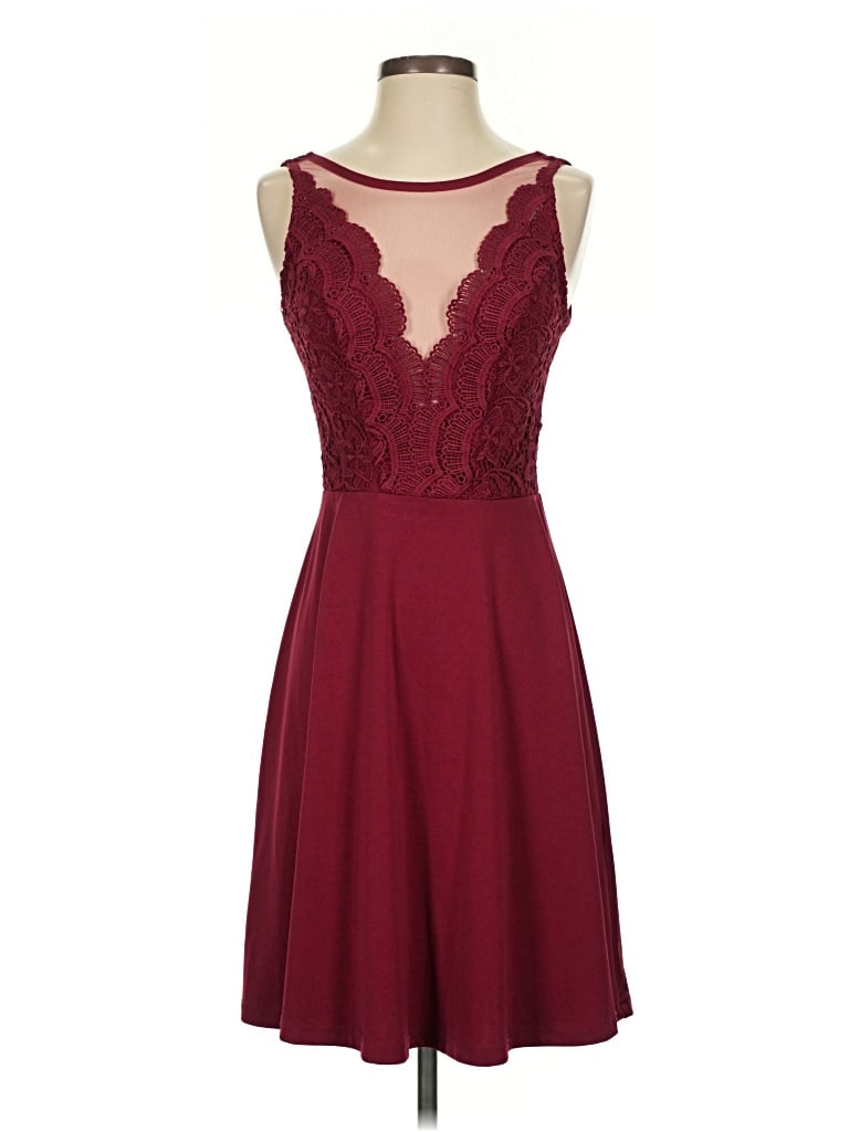 Pre-owned Grace Karin Cocktail Dress In Burgundy