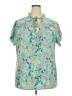 Unbranded 100% Polyester Teal Short Sleeve Blouse Size 5X - photo 1