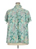 Unbranded 100% Polyester Teal Short Sleeve Blouse Size 5X - photo 2
