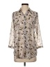 CAbi 100% Polyester Floral Ivory 3/4 Sleeve Blouse Size XS - photo 1