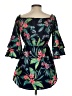 Blush 100% Polyester Floral Black Blue Cocktail Dress Size S - photo 2