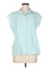 Unbranded Teal Sleeveless Button-Down Shirt Size M (estimated) - photo 1