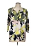 Ellen Tracy Floral Graphic Tropical Green 3/4 Sleeve Blouse Size L - photo 1