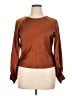 Line & Dot 100% Polyester Brown Long Sleeve Blouse Size L - photo 1