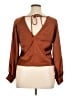 Line & Dot 100% Polyester Brown Long Sleeve Blouse Size L - photo 2