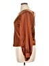 Line & Dot 100% Polyester Brown Long Sleeve Blouse Size L - photo 5