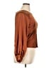 Line & Dot 100% Polyester Brown Long Sleeve Blouse Size L - photo 4