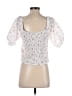 Ellison 100% Polyester White Short Sleeve Blouse Size M - photo 2