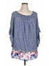 Unbranded 100% Rayon Blue 3/4 Sleeve Blouse Size 1X - photo 1