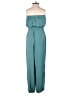 Sadie & Sage 100% Polyester Solid Teal Jumpsuit Size XS - photo 2
