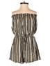 iris 100% Rayon Stripes Brown Green Romper Size S - photo 1