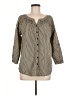 Harve Benard Gray 3/4 Sleeve Button-Down Shirt Size M - photo 1
