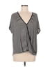 Bobeau Stripes Black Short Sleeve Top Size M - photo 1