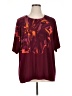 Maggie Barnes Burgundy Short Sleeve Blouse Size 1X - photo 1