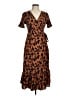 Shein 100% Polyester Animal Print Brown Casual Dress Size M - photo 1