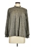 Assorted Brands Metallic Gold Gray Long Sleeve Blouse Size M - photo 1
