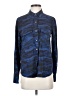 Forever 21 100% Rayon Camo Blue Long Sleeve Button-Down Shirt Size S - photo 1