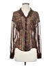 Free People 100% Polyester Paisley Brown Long Sleeve Blouse Size XS - photo 1