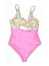 Assorted Brands Floral Pink One Piece Swimsuit Size XL - photo 1