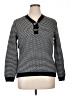 Madison Grey 100% Cotton Houndstooth Black Pullover Sweater Size XL - photo 1