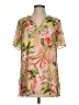 J.Jill 100% Polyester Tropical Orange Short Sleeve Blouse Size XS - photo 1