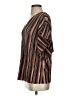 Vanessa Virginia 100% Polyester Stripes Brown 3/4 Sleeve Blouse Size S - photo 5