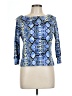 Rafaella 100% Cotton Blue 3/4 Sleeve Top Size L (petite) - photo 1