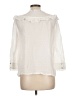 Zara 100% Polyester Ivory 3/4 Sleeve Blouse Size L - photo 2