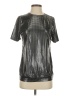 Unbranded Metallic Silver Short Sleeve Top Size S - photo 1