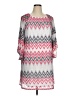 Tacera 100% Polyester Chevron-herringbone Pink Casual Dress Size 1X - photo 1