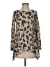 Karlie Animal Print Tan Long Sleeve Blouse Size S - photo 1