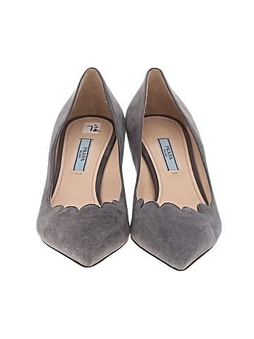 Prada Suede Scallop Pointed Heels (view 2)