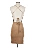 Black Bead Solid Tan Cocktail Dress Size S - photo 2