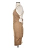 Black Bead Solid Tan Cocktail Dress Size S - photo 5