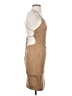Black Bead Solid Tan Cocktail Dress Size S - photo 4