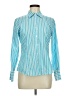 Foxcroft 100% Cotton Stripes Blue Long Sleeve Button-Down Shirt Size 6 (petite) - photo 1