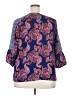 Forever 21 Plus 100% Polyester Paisley Blue 3/4 Sleeve Blouse Size 2X - photo 2