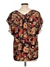 CAbi 100% Polyester Brown Short Sleeve Blouse Size L - photo 2