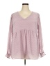 Andree by UNIT 100% Polyester Pink Long Sleeve Blouse Size 2X - photo 1