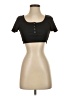 Shein 100% Polyester Brown Gray Short Sleeve Henley Size XS - photo 1