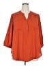 Torrid 100% Polyester Orange 3/4 Sleeve Blouse Size 2X Plus (2) - photo 1