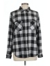 BeachLunchLounge Checkered-gingham Gray Long Sleeve Blouse Size L - photo 1
