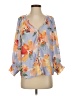 Easel 100% Polyester Blue 3/4 Sleeve Blouse Size S - photo 1