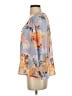 Easel 100% Polyester Blue 3/4 Sleeve Blouse Size S - photo 5