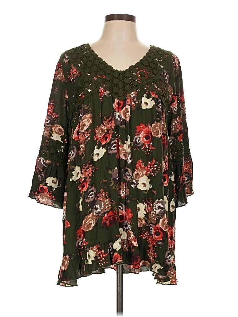 Pre-owned Tantrums 3/4 Sleeve Blouse In Black