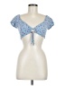 I. Joah 100% Polyester Blue Short Sleeve Top Size L - photo 1