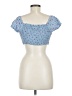 I. Joah 100% Polyester Blue Short Sleeve Top Size L - photo 2