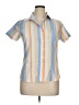 Bogari Stripes Yellow Short Sleeve Blouse Size XL - photo 1