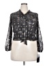 Black Label by Evan Picone 100% Polyester Gray 3/4 Sleeve Blouse Size 2X - photo 1
